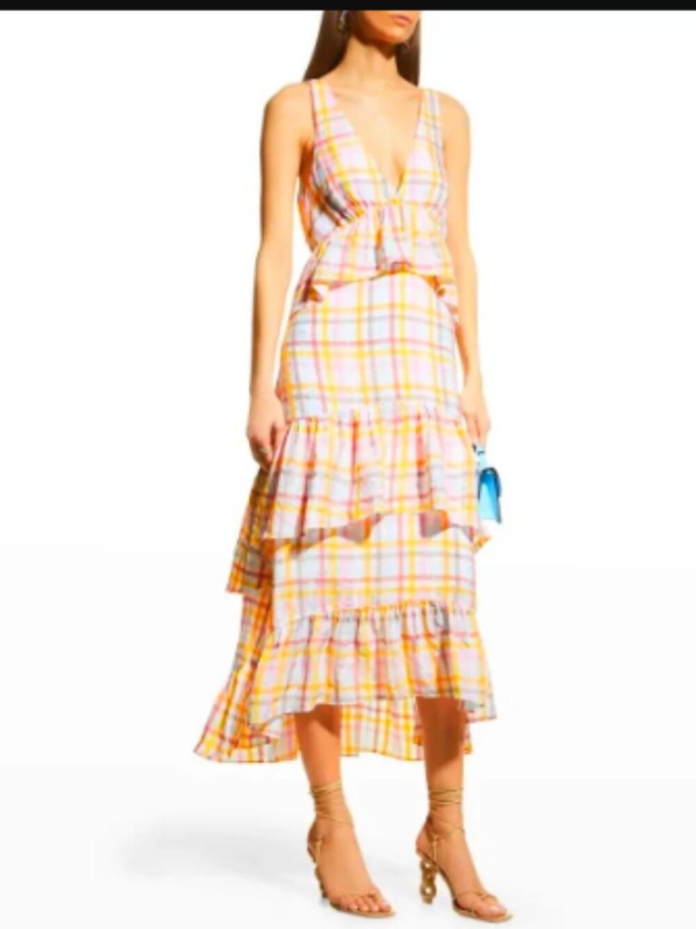 NWT CINQ À SEPT Astor Sleeveless Tiered Maxi Dress, size 14